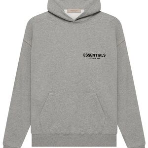 Essentials Oatmeal Gray Hoodie for Men
